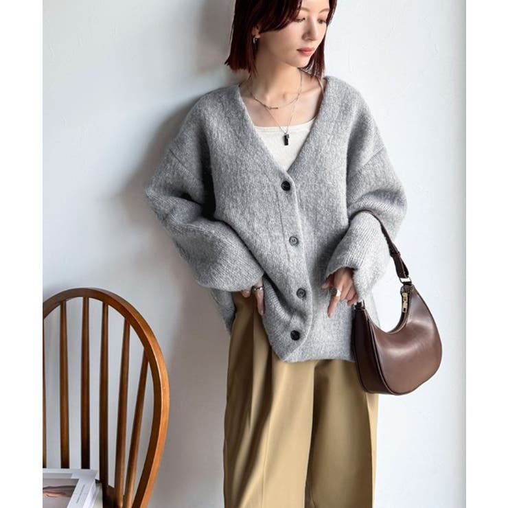 袖先から薫る。こなれ感たっぷりのこっくり配色。Wフェイス裏配色Vネックカーディガ… | Classical Elf  | 詳細画像24 