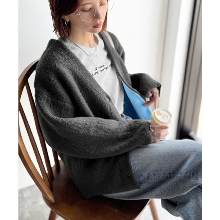 袖先から薫る。こなれ感たっぷりのこっくり配色。Wフェイス裏配色Vネックカーディガ… | Classical Elf  | 詳細画像26 