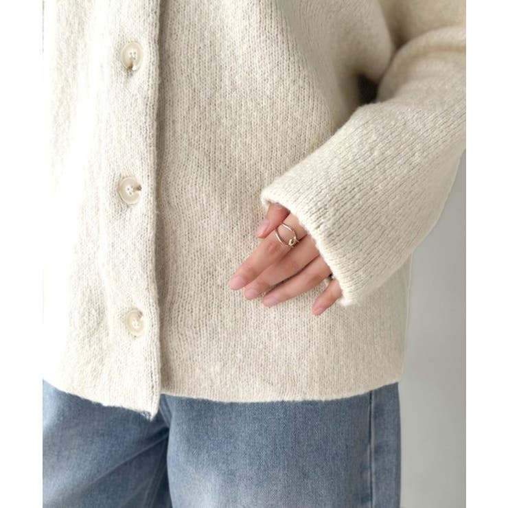 袖先から薫る。こなれ感たっぷりのこっくり配色。Wフェイス裏配色Vネックカーディガ… | Classical Elf  | 詳細画像42 