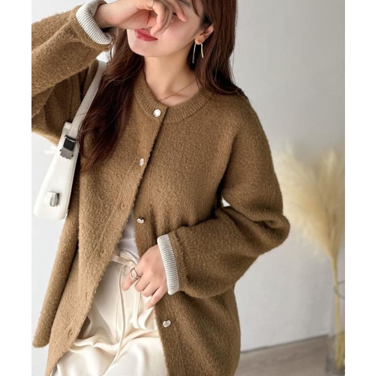 絶妙な配色がお洒落心をくすぐる！ダブルフェイスフェザーカーディガン | Classical Elf  | 詳細画像11 