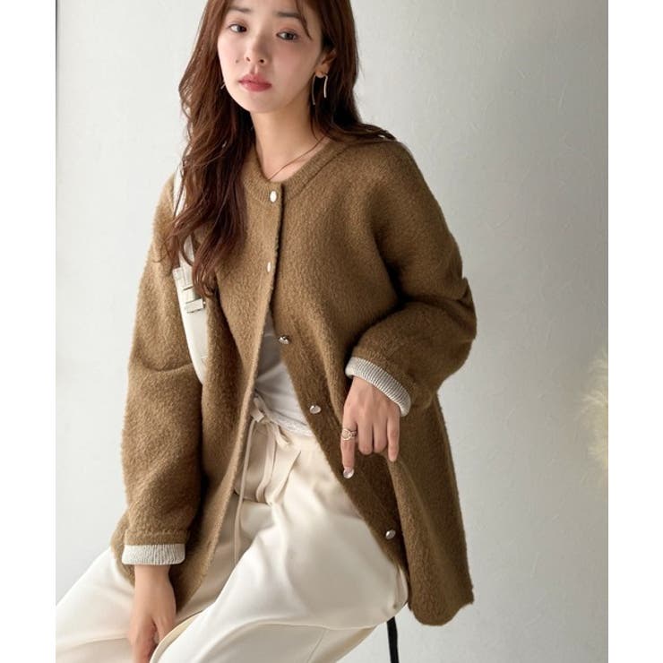 絶妙な配色がお洒落心をくすぐる！ダブルフェイスフェザーカーディガン | Classical Elf  | 詳細画像12 