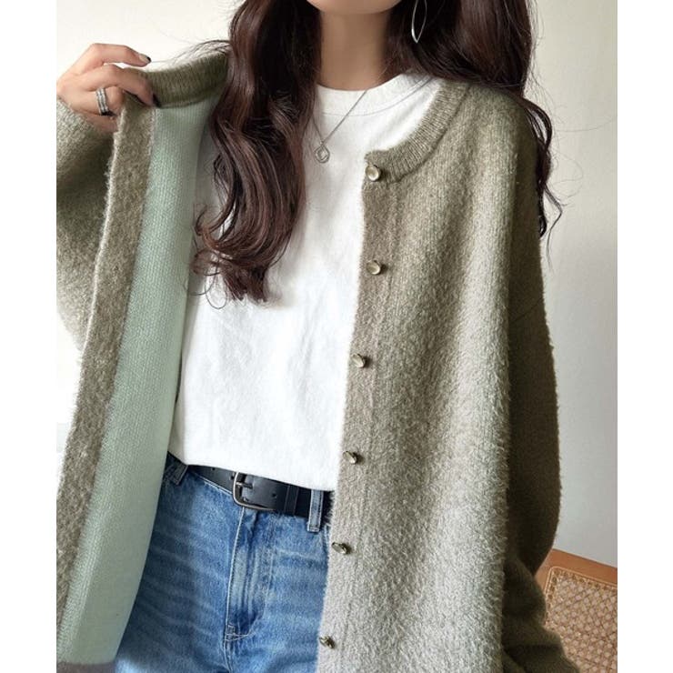 絶妙な配色がお洒落心をくすぐる！ダブルフェイスフェザーカーディガン | Classical Elf  | 詳細画像15 