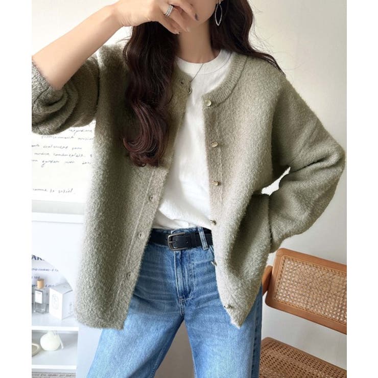 絶妙な配色がお洒落心をくすぐる！ダブルフェイスフェザーカーディガン | Classical Elf  | 詳細画像21 