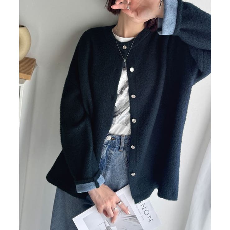 絶妙な配色がお洒落心をくすぐる！ダブルフェイスフェザーカーディガン | Classical Elf  | 詳細画像27 