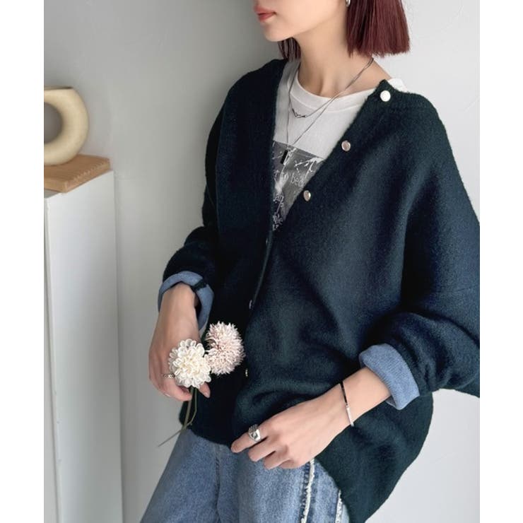 絶妙な配色がお洒落心をくすぐる！ダブルフェイスフェザーカーディガン | Classical Elf  | 詳細画像30 