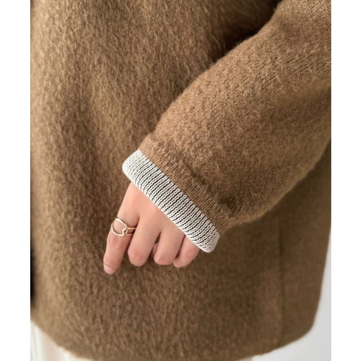 絶妙な配色がお洒落心をくすぐる！ダブルフェイスフェザーカーディガン | Classical Elf  | 詳細画像31 