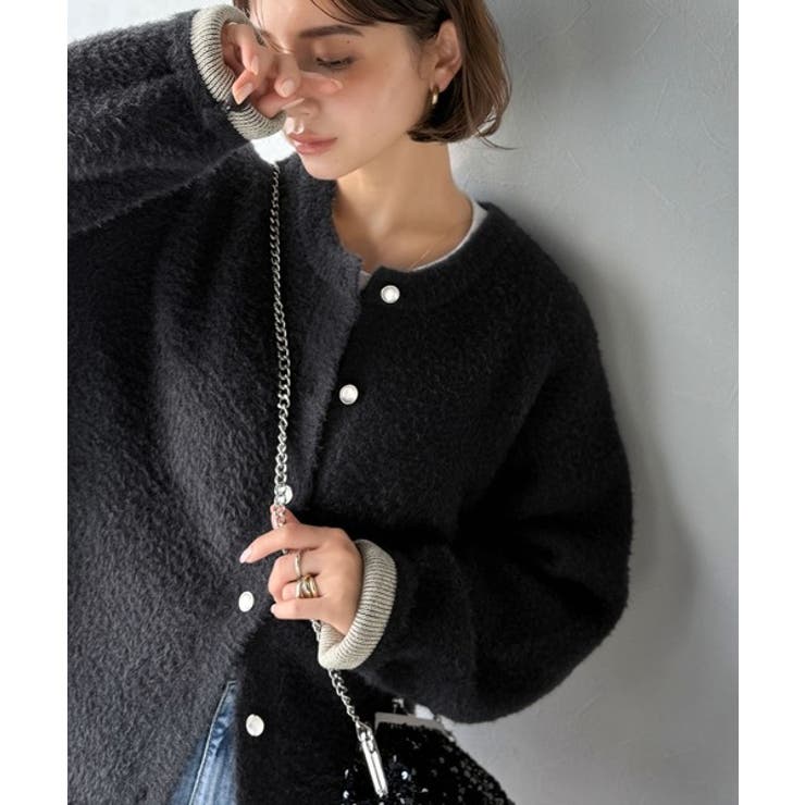 絶妙な配色がお洒落心をくすぐる！ダブルフェイスフェザーカーディガン | Classical Elf  | 詳細画像1 