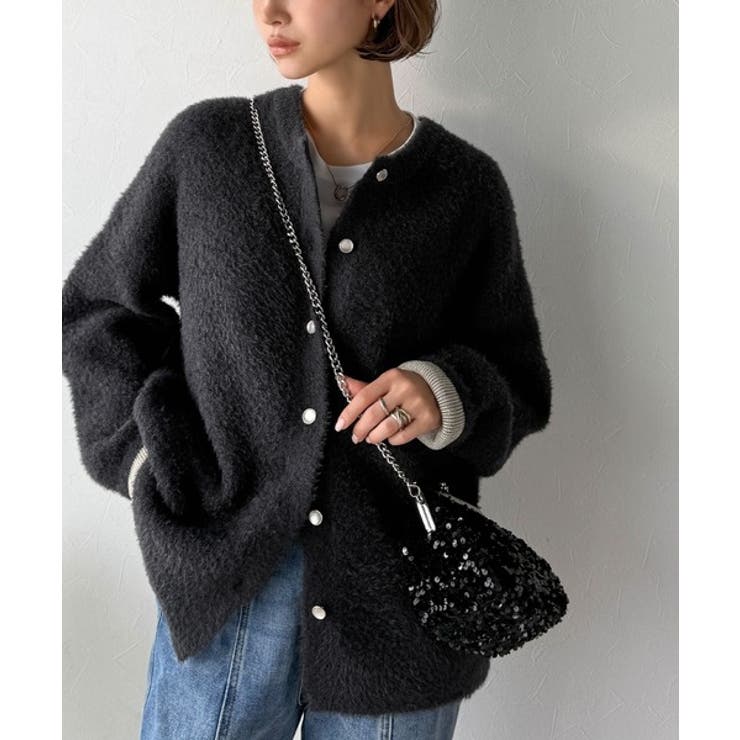 絶妙な配色がお洒落心をくすぐる！ダブルフェイスフェザーカーディガン | Classical Elf  | 詳細画像4 