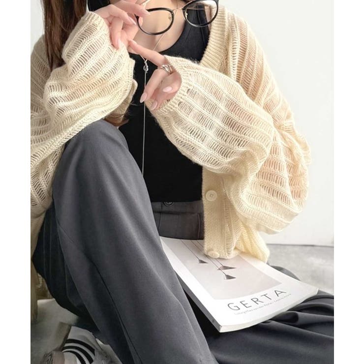 ふんわり×ゆるっと。前後２way針抜きリブ編みカーディガン（長袖） | Classical Elf  | 詳細画像9 