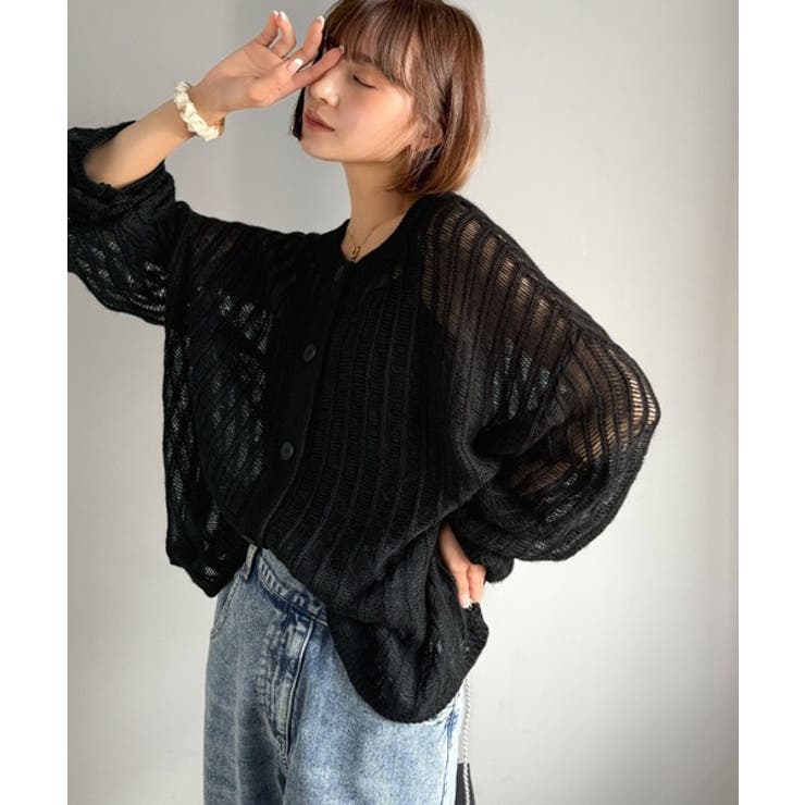 ふんわり×ゆるっと。前後２way針抜きリブ編みカーディガン（長袖） | Classical Elf  | 詳細画像14 