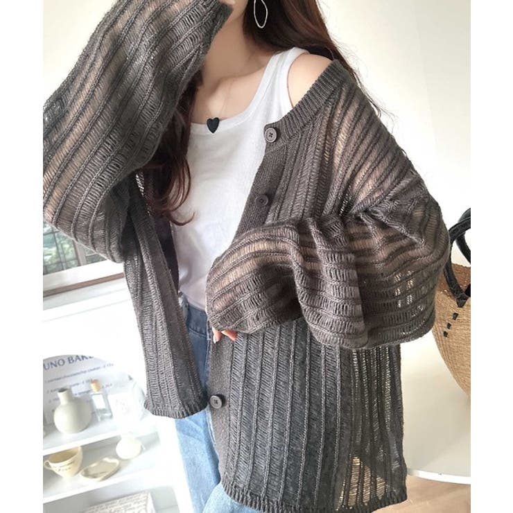 ふんわり×ゆるっと。前後２way針抜きリブ編みカーディガン（長袖） | Classical Elf  | 詳細画像20 