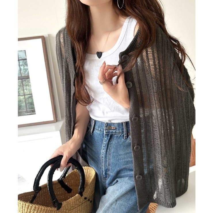 ふんわり×ゆるっと。前後２way針抜きリブ編みカーディガン（長袖） | Classical Elf  | 詳細画像21 