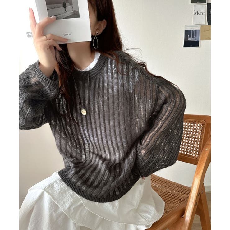 ふんわり×ゆるっと。前後２way針抜きリブ編みカーディガン（長袖） | Classical Elf  | 詳細画像24 