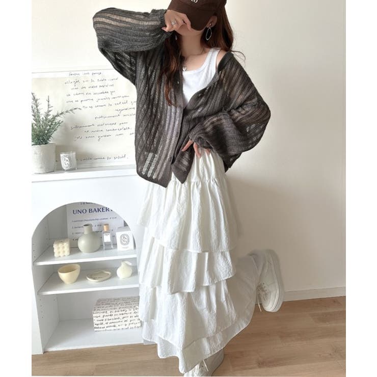 ふんわり×ゆるっと。前後２way針抜きリブ編みカーディガン（長袖） | Classical Elf  | 詳細画像26 