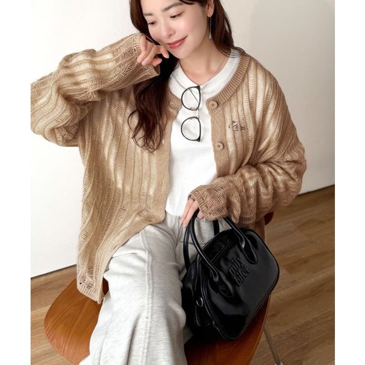 ふんわり×ゆるっと。前後２way針抜きリブ編みカーディガン（長袖） | Classical Elf  | 詳細画像30 