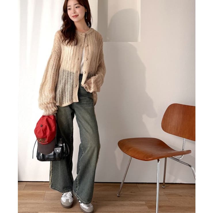 ふんわり×ゆるっと。前後２way針抜きリブ編みカーディガン（長袖） | Classical Elf  | 詳細画像35 