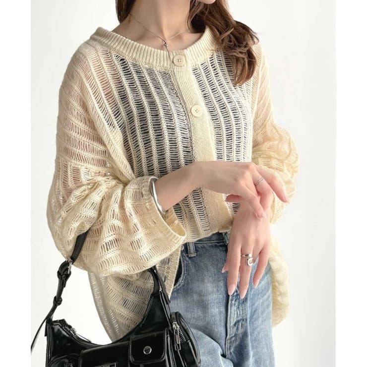 ふんわり×ゆるっと。前後２way針抜きリブ編みカーディガン（長袖） | Classical Elf  | 詳細画像3 