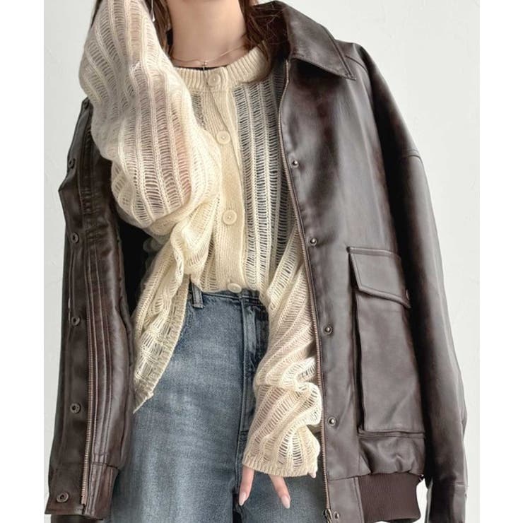 ふんわり×ゆるっと。前後２way針抜きリブ編みカーディガン（長袖） | Classical Elf  | 詳細画像5 