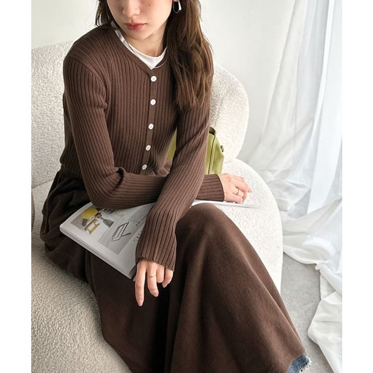 一枚で上品なラク可愛いが完成！ウエストリボンニットワンピース（ロング丈） | Classical Elf  | 詳細画像17 