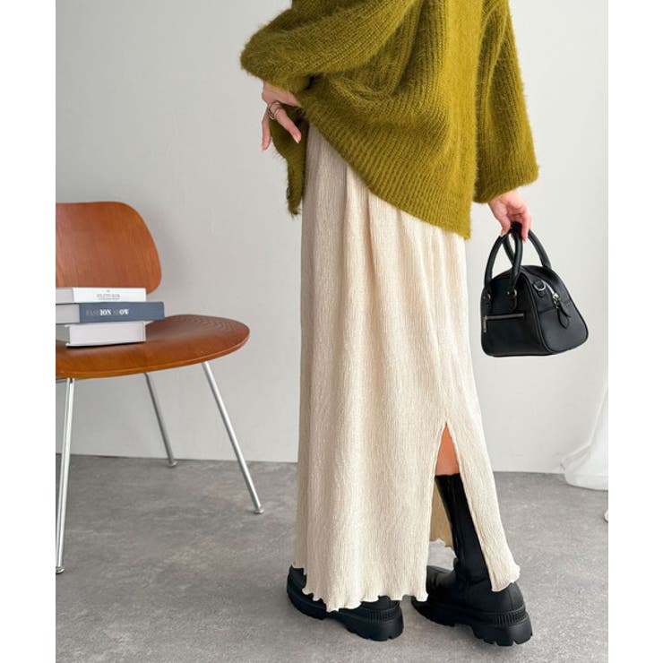 微光沢素材が叶える大人の余裕。ウエスト2wayふんわり楊柳プリーツスカート（ロン… | Classical Elf  | 詳細画像6 