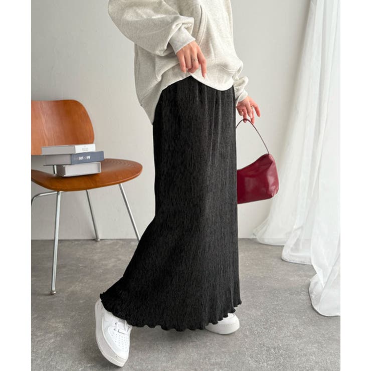 微光沢素材が叶える大人の余裕。ウエスト2wayふんわり楊柳プリーツスカート（ロン… | Classical Elf  | 詳細画像12 