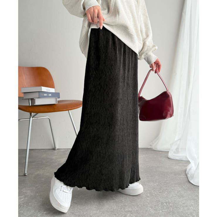 微光沢素材が叶える大人の余裕。ウエスト2wayふんわり楊柳プリーツスカート（ロン… | Classical Elf  | 詳細画像13 