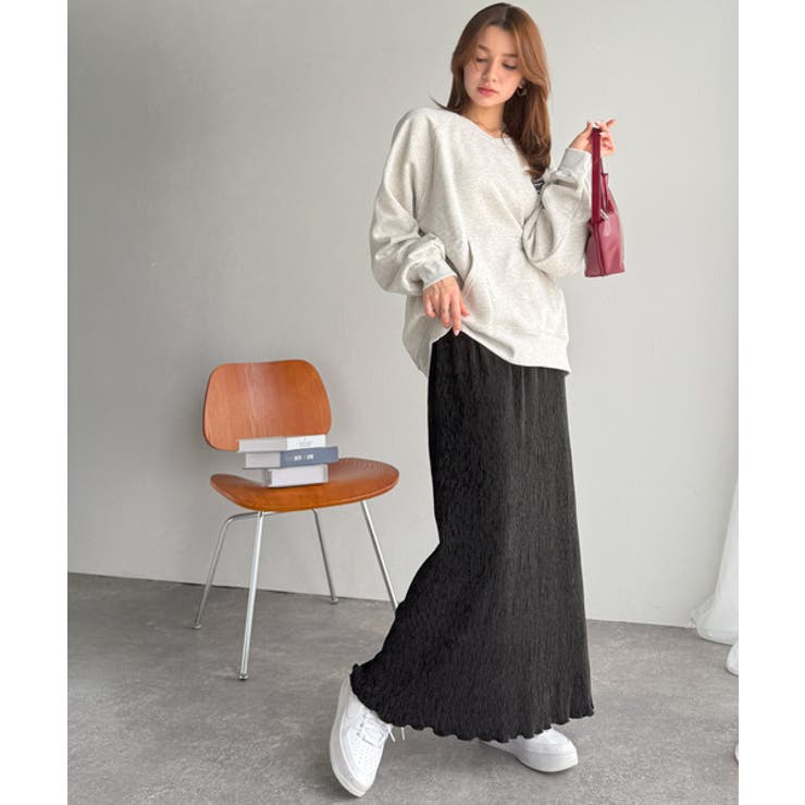 微光沢素材が叶える大人の余裕。ウエスト2wayふんわり楊柳プリーツスカート（ロン… | Classical Elf  | 詳細画像14 