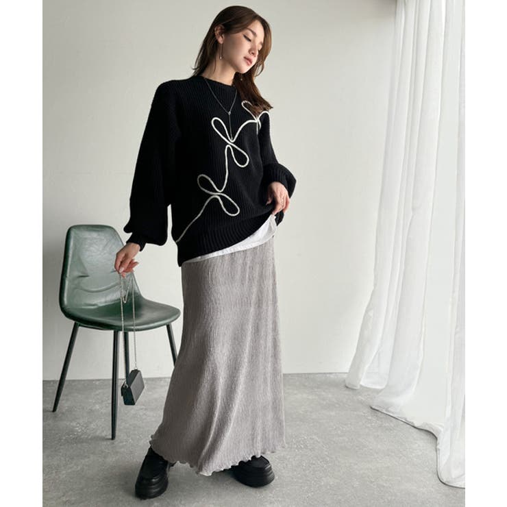 微光沢素材が叶える大人の余裕。ウエスト2wayふんわり楊柳プリーツスカート（ロン… | Classical Elf  | 詳細画像22 