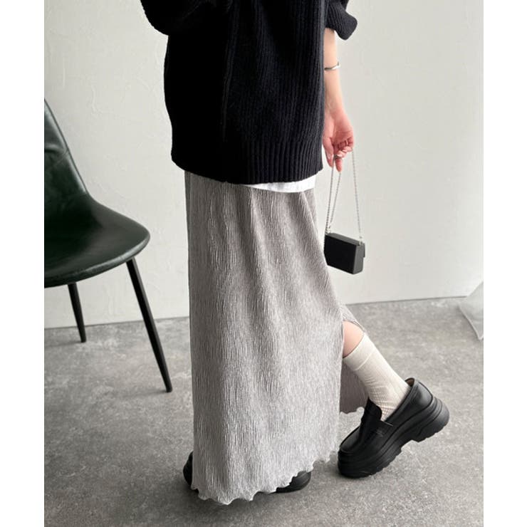 微光沢素材が叶える大人の余裕。ウエスト2wayふんわり楊柳プリーツスカート（ロン… | Classical Elf  | 詳細画像23 