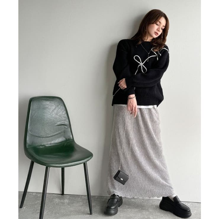 微光沢素材が叶える大人の余裕。ウエスト2wayふんわり楊柳プリーツスカート（ロン… | Classical Elf  | 詳細画像24 