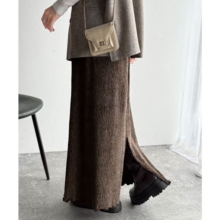 微光沢素材が叶える大人の余裕。ウエスト2wayふんわり楊柳プリーツスカート（ロン… | Classical Elf  | 詳細画像37 