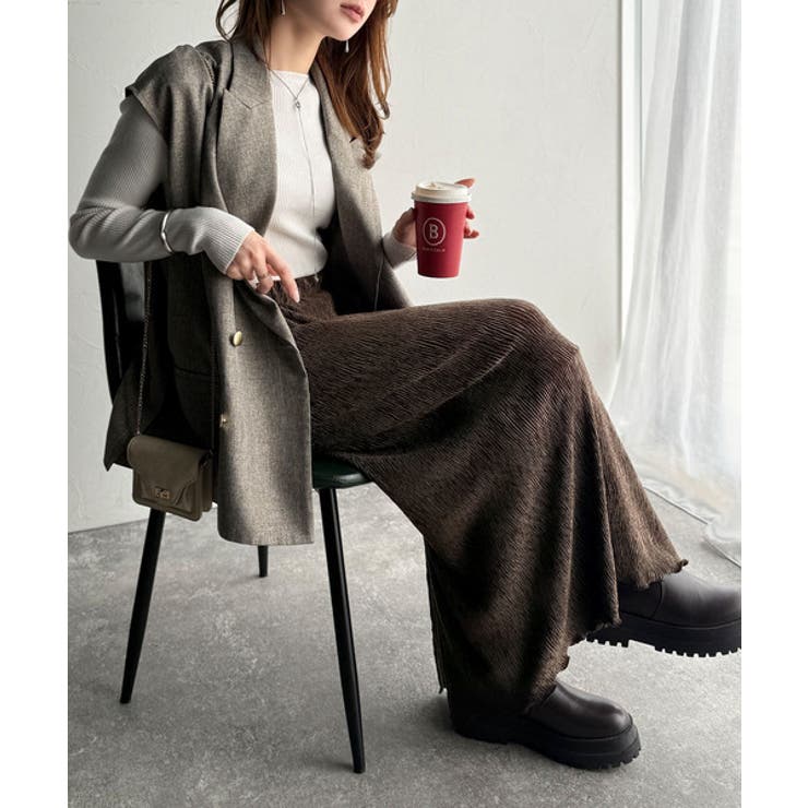 微光沢素材が叶える大人の余裕。ウエスト2wayふんわり楊柳プリーツスカート（ロン… | Classical Elf  | 詳細画像38 