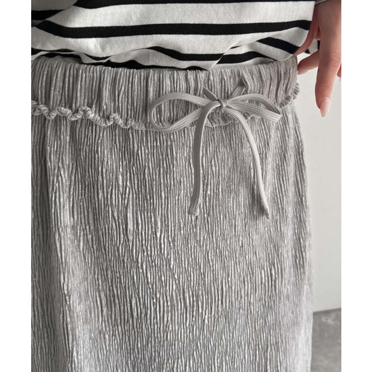 微光沢素材が叶える大人の余裕。ウエスト2wayふんわり楊柳プリーツスカート（ロン… | Classical Elf  | 詳細画像40 