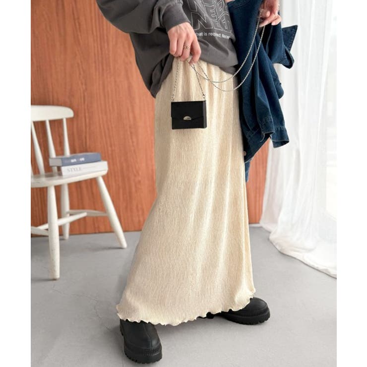 微光沢素材が叶える大人の余裕。ウエスト2wayふんわり楊柳プリーツスカート（ロン… | Classical Elf  | 詳細画像2 