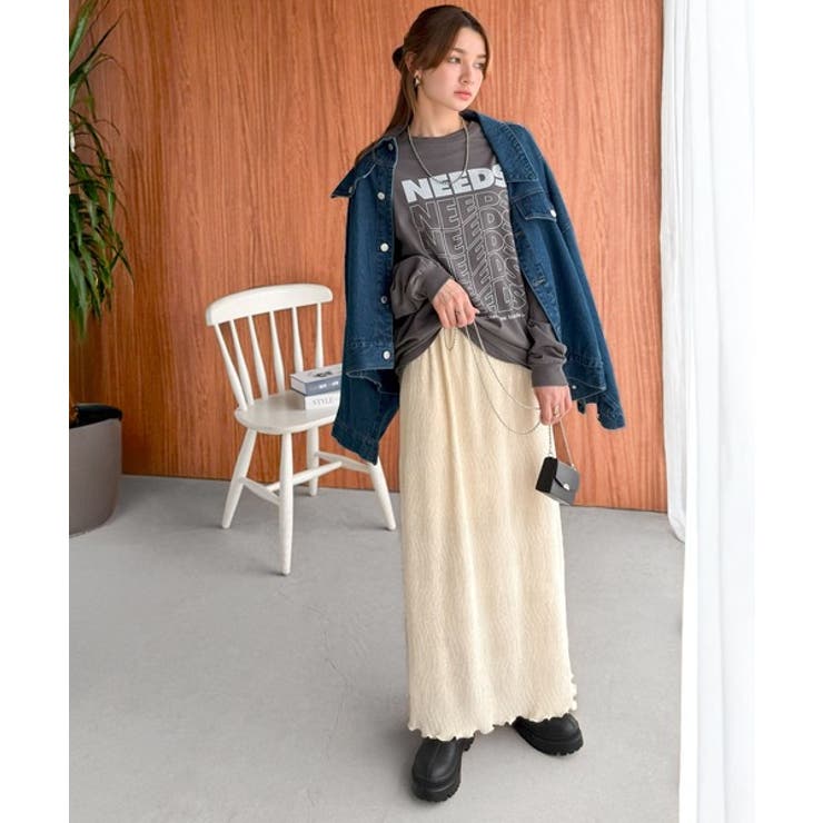 微光沢素材が叶える大人の余裕。ウエスト2wayふんわり楊柳プリーツスカート（ロン… | Classical Elf  | 詳細画像4 