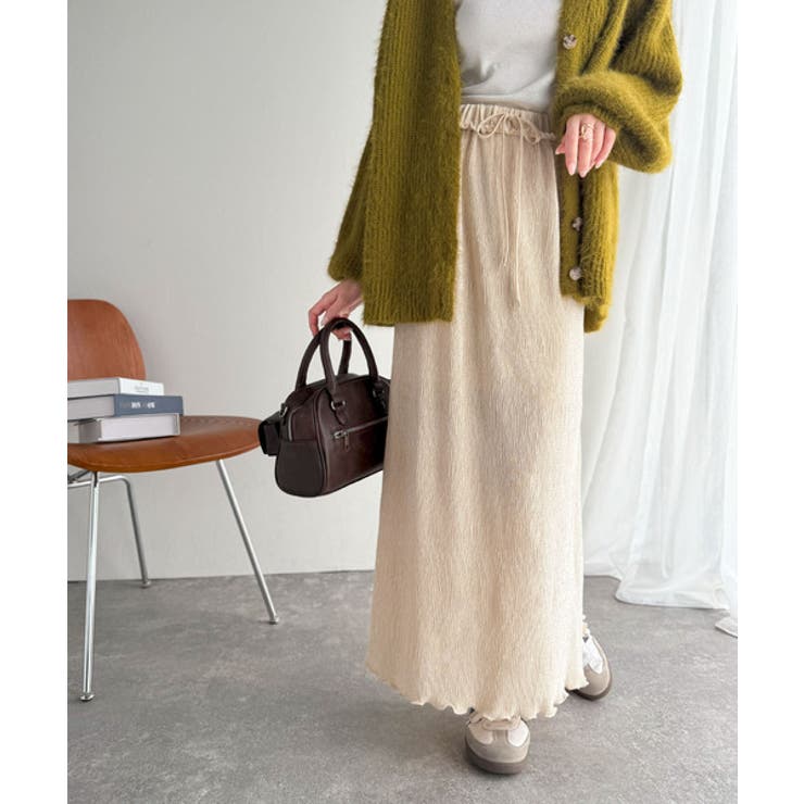 微光沢素材が叶える大人の余裕。ウエスト2wayふんわり楊柳プリーツスカート（ロン… | Classical Elf  | 詳細画像5 