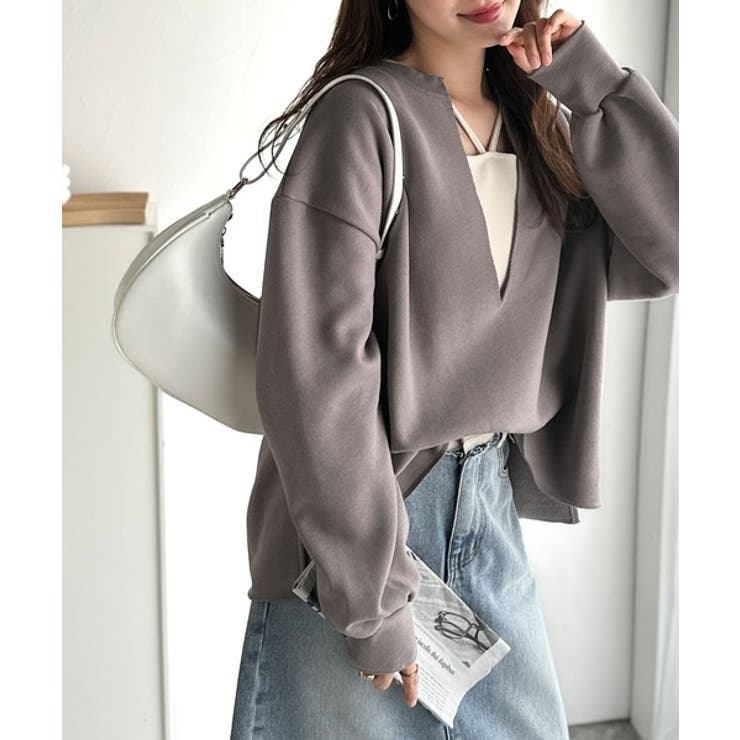 暖かさもこなれ感も、一枚で“洒落見え”。深Vネック裏起毛プルオーバー（長袖） | Classical Elf  | 詳細画像35 