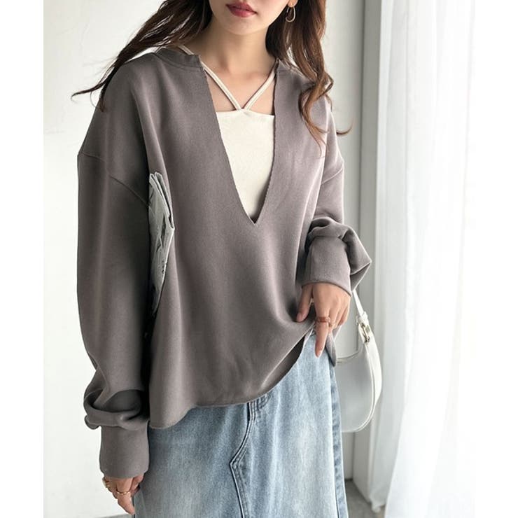 暖かさもこなれ感も、一枚で“洒落見え”。深Vネック裏起毛プルオーバー（長袖） | Classical Elf  | 詳細画像36 