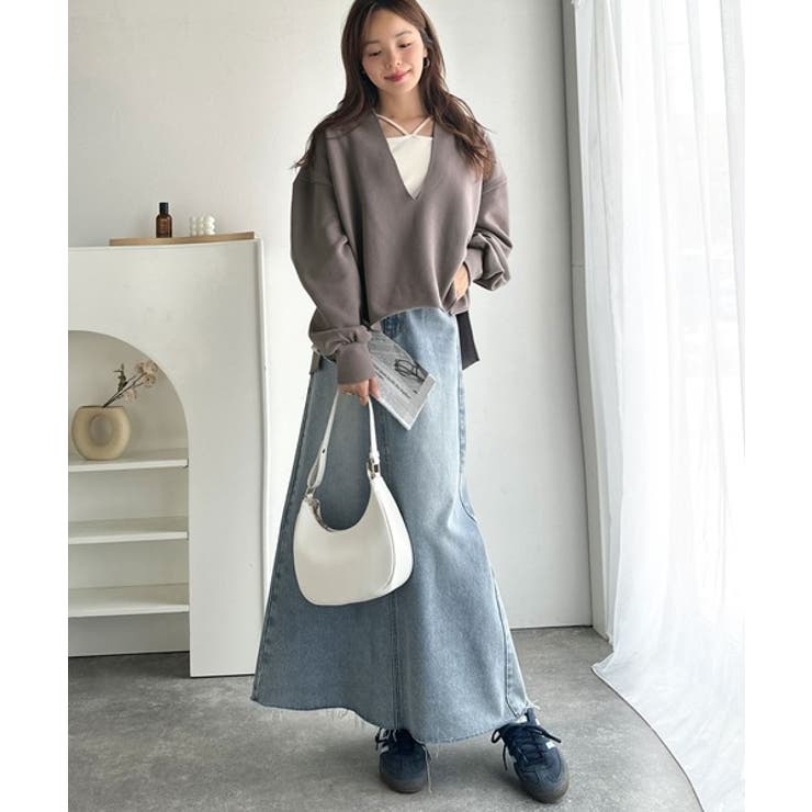 暖かさもこなれ感も、一枚で“洒落見え”。深Vネック裏起毛プルオーバー（長袖） | Classical Elf  | 詳細画像37 