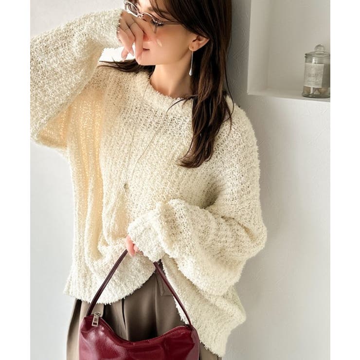 エアリーな抜け感。大人のリボンヤーン前後2wayニットカーディガン（長袖） | Classical Elf  | 詳細画像5 