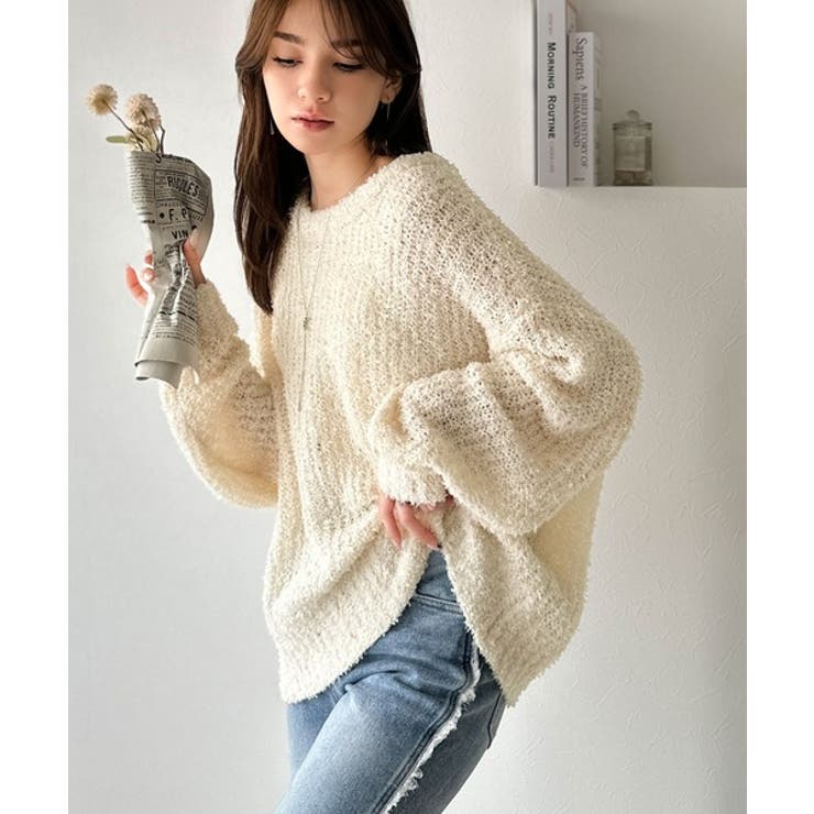 エアリーな抜け感。大人のリボンヤーン前後2wayニットカーディガン（長袖） | Classical Elf  | 詳細画像6 