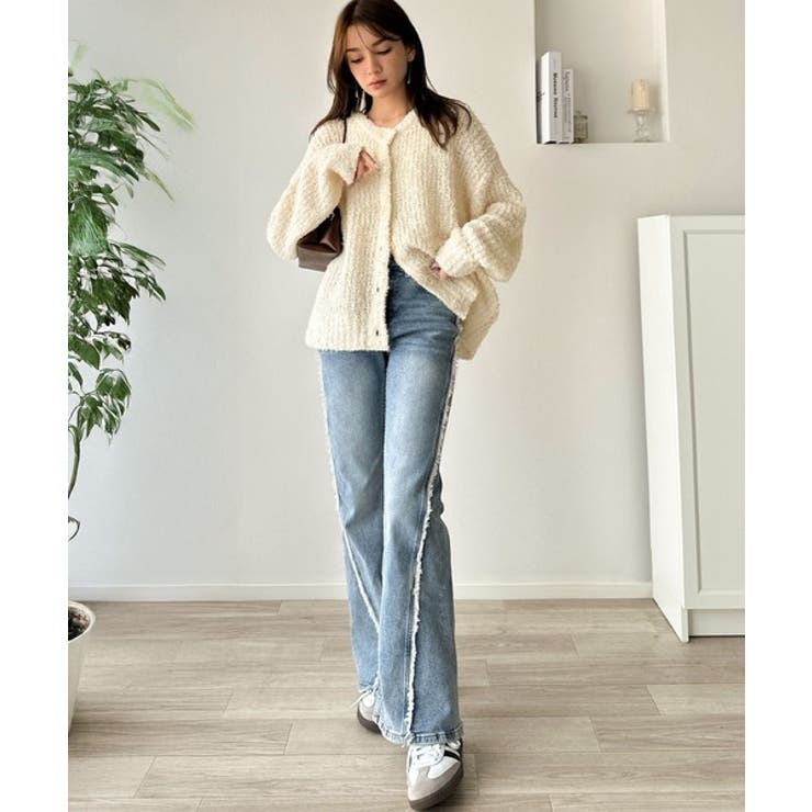 エアリーな抜け感。大人のリボンヤーン前後2wayニットカーディガン（長袖） | Classical Elf  | 詳細画像7 