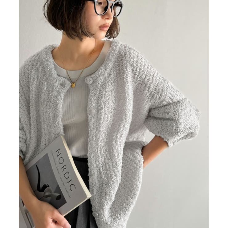 エアリーな抜け感。大人のリボンヤーン前後2wayニットカーディガン（長袖） | Classical Elf  | 詳細画像15 