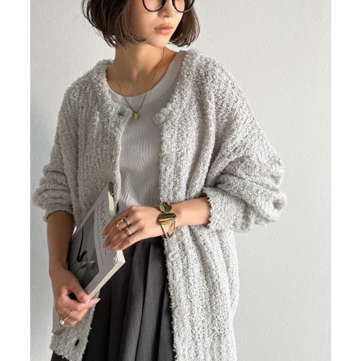 エアリーな抜け感。大人のリボンヤーン前後2wayニットカーディガン（長袖） | Classical Elf  | 詳細画像16 