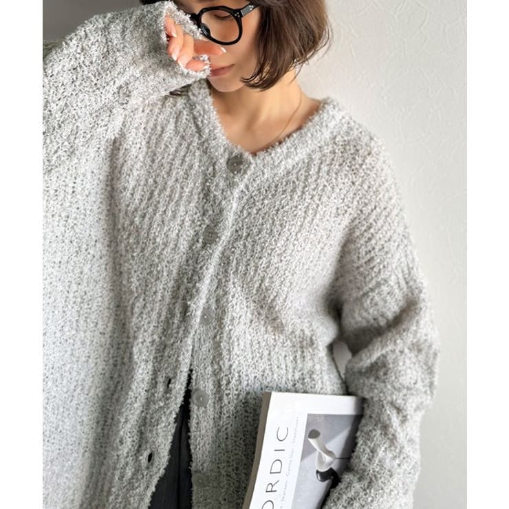 エアリーな抜け感。大人のリボンヤーン前後2wayニットカーディガン（長袖） | Classical Elf  | 詳細画像17 