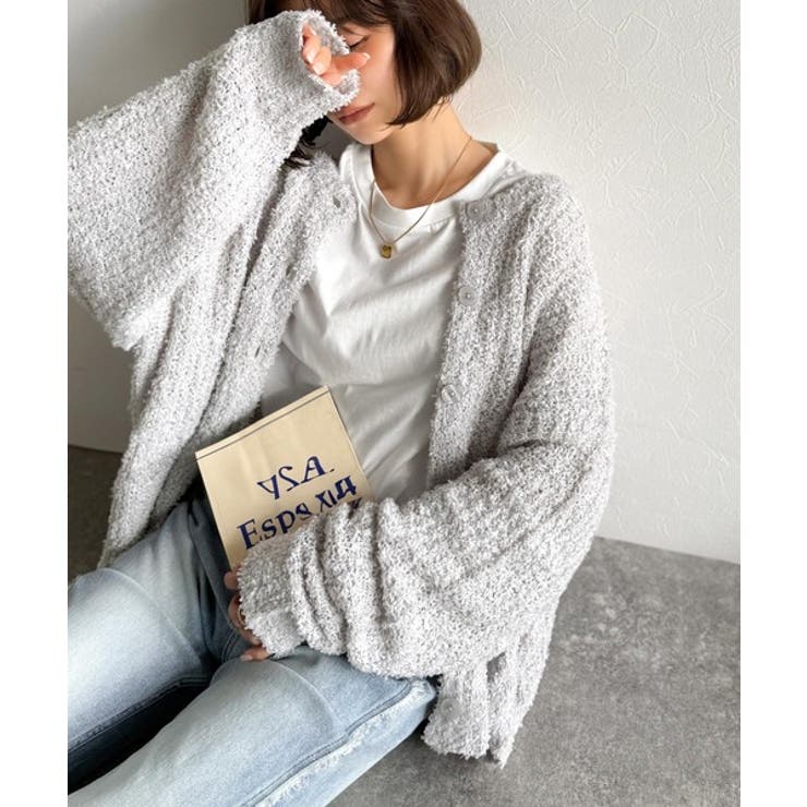 エアリーな抜け感。大人のリボンヤーン前後2wayニットカーディガン（長袖） | Classical Elf  | 詳細画像19 