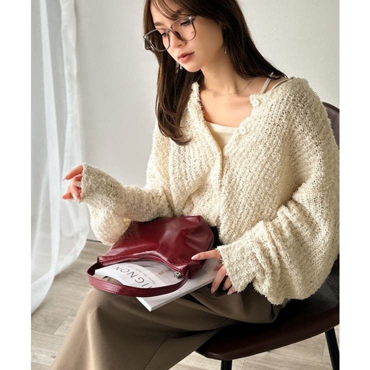 エアリーな抜け感。大人のリボンヤーン前後2wayニットカーディガン（長袖） | Classical Elf  | 詳細画像2 