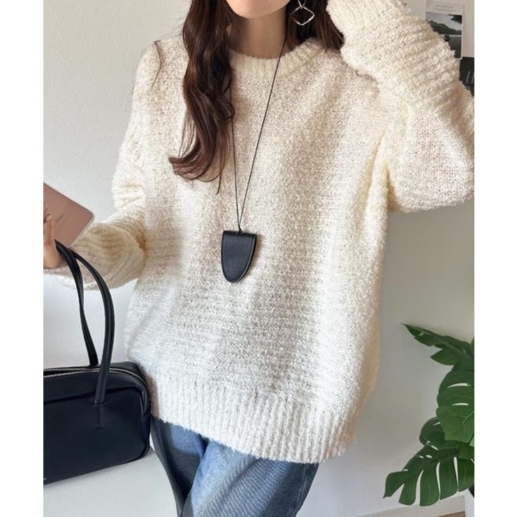 ふんわり愛されスタイル♪前後2wayヘンリーネックニット（長袖） | Classical Elf  | 詳細画像8 