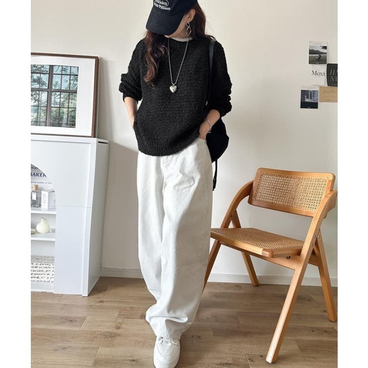 ふんわり愛されスタイル♪前後2wayヘンリーネックニット（長袖） | Classical Elf  | 詳細画像10 