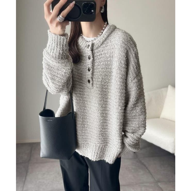 ふんわり愛されスタイル♪前後2wayヘンリーネックニット（長袖） | Classical Elf  | 詳細画像24 